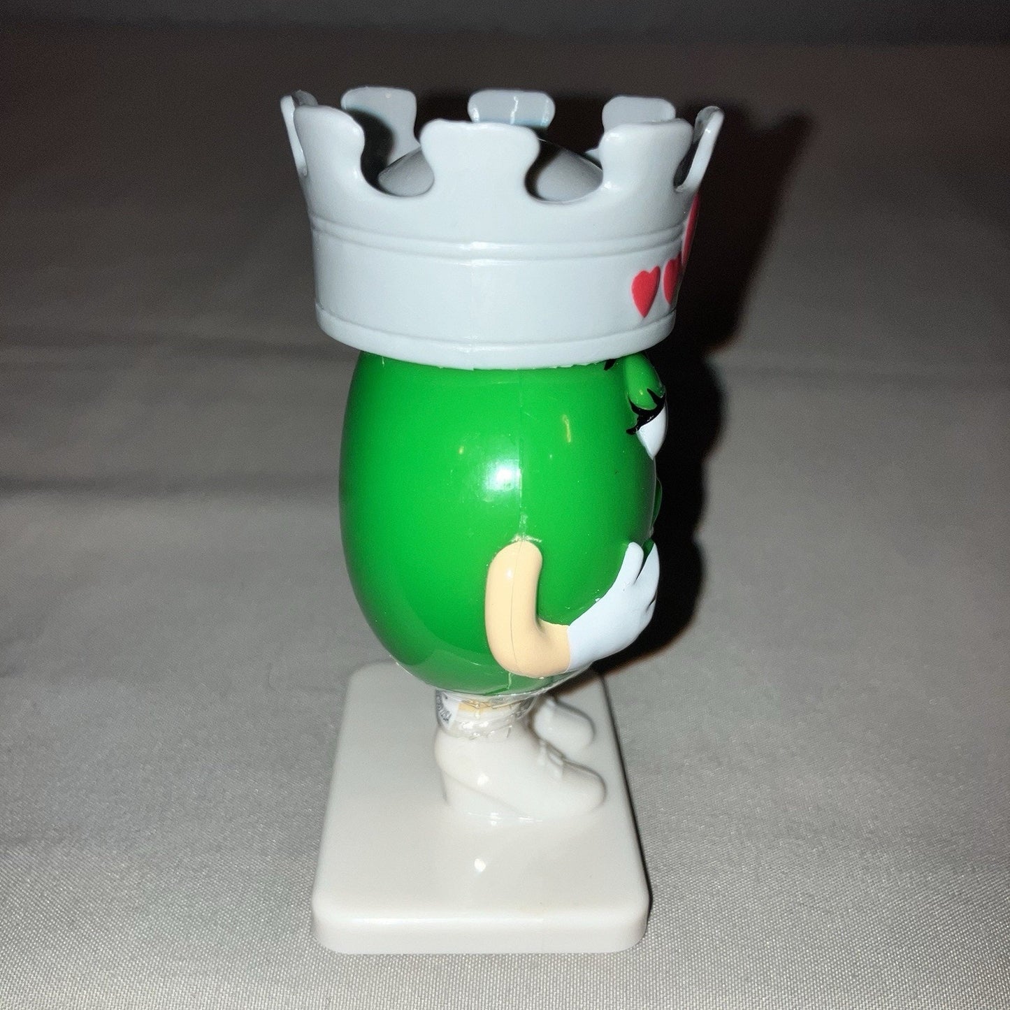 Vintage Valentines M&M Green Empty Hollow Figurine W Crown / Hearts Good Shape