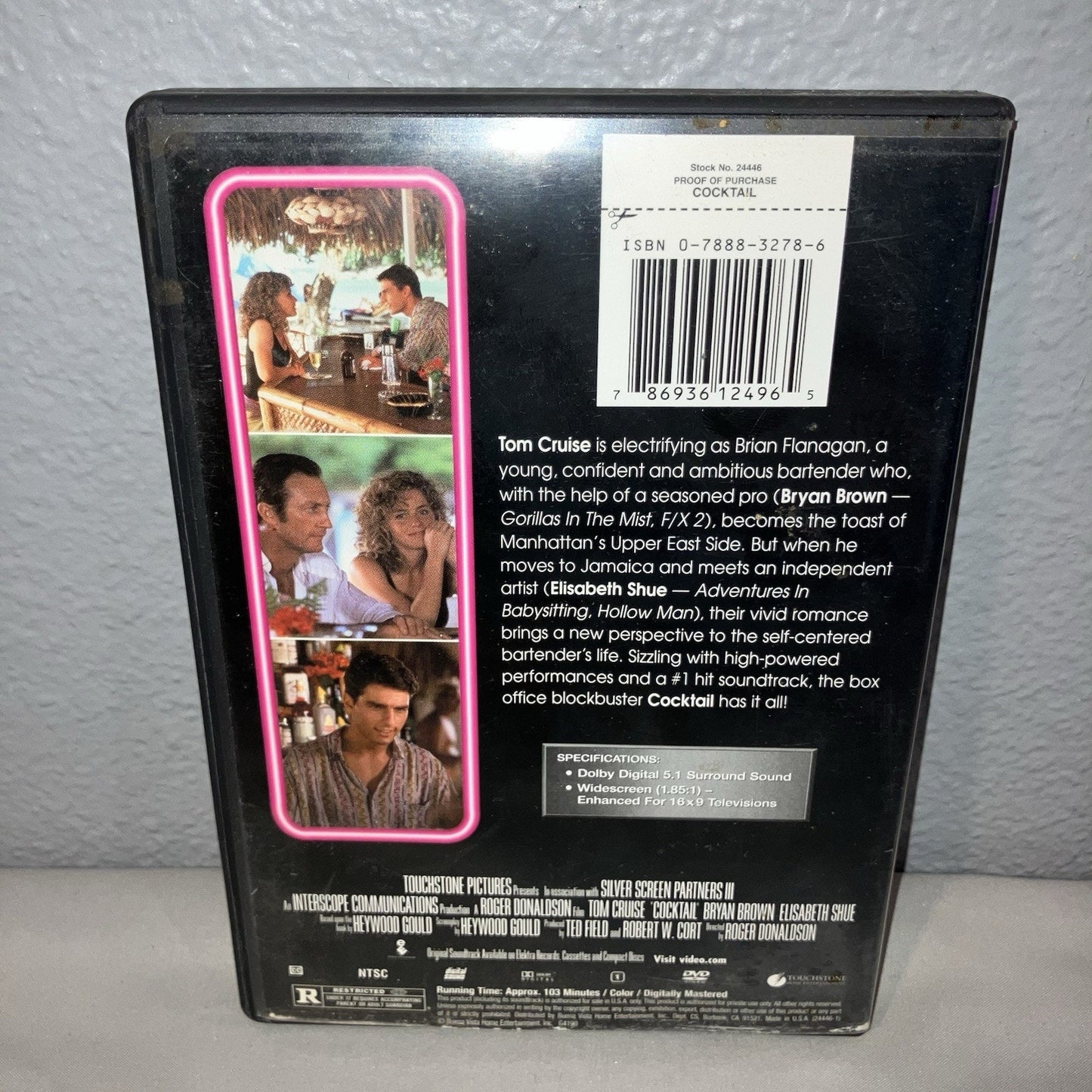 Dvd Case Only Cocktail 1988 Touchstone Pictures Tom Cruise Used Replacement Only