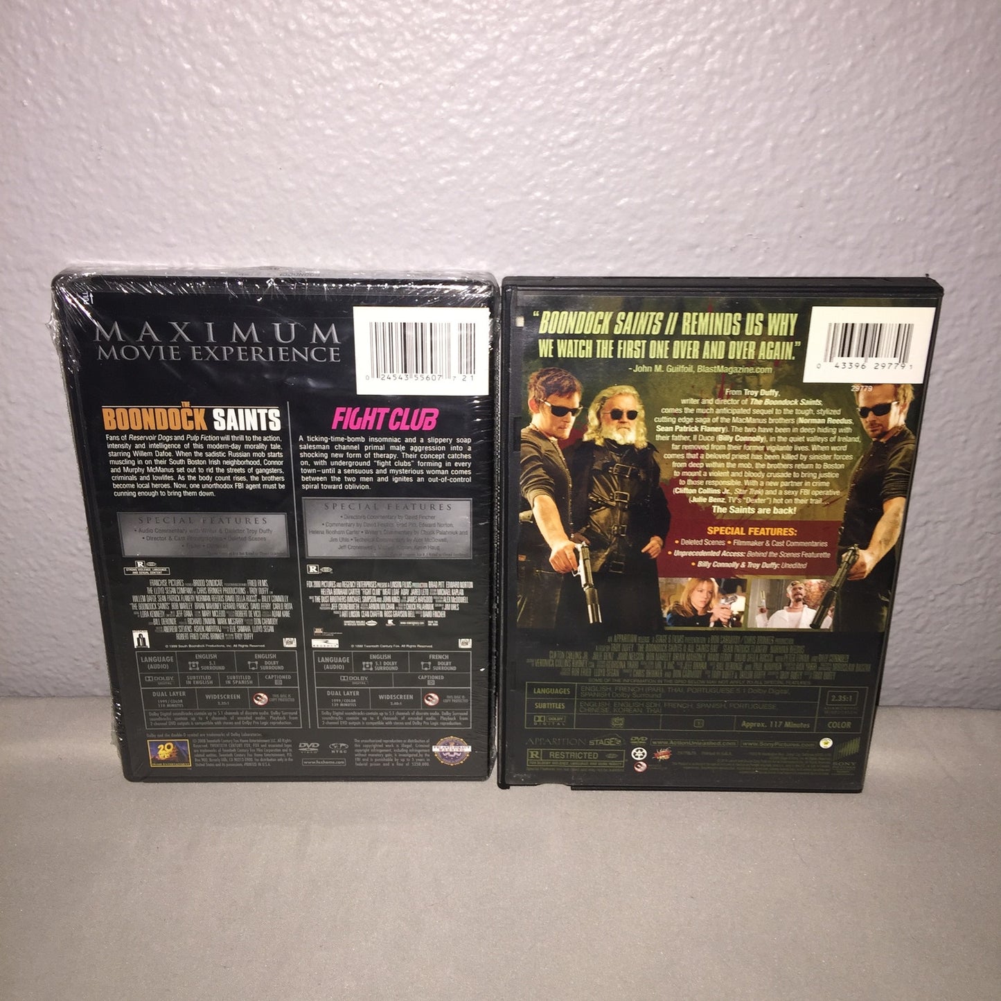Dvd Sealed New The Boondock Saints / Fight Club + Used All Saints Day Sequel