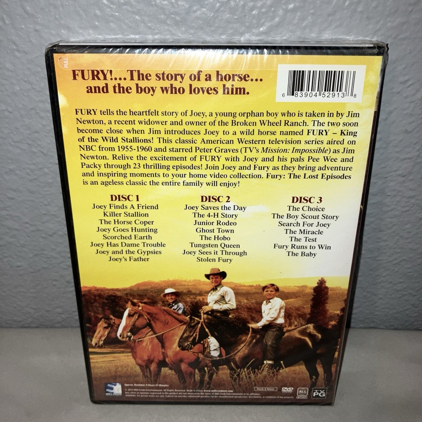 Dvd Sealed New Fury The Lost Episodes 3 Disc Mill Creek Entmt Black / White Only