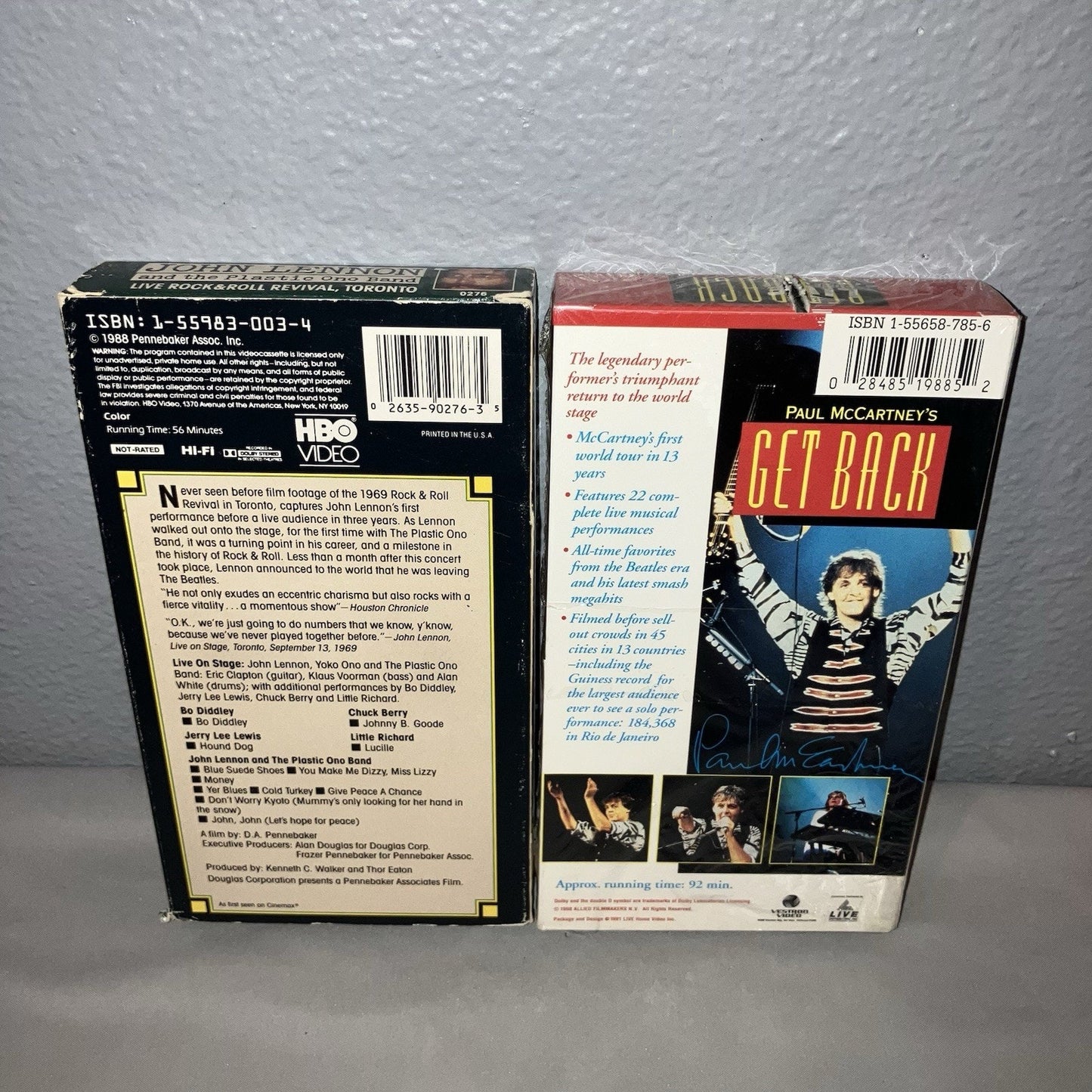 Vhs Used John Lennon and the Plastic Ono Band Live / Paul McCartney Get Back Lot