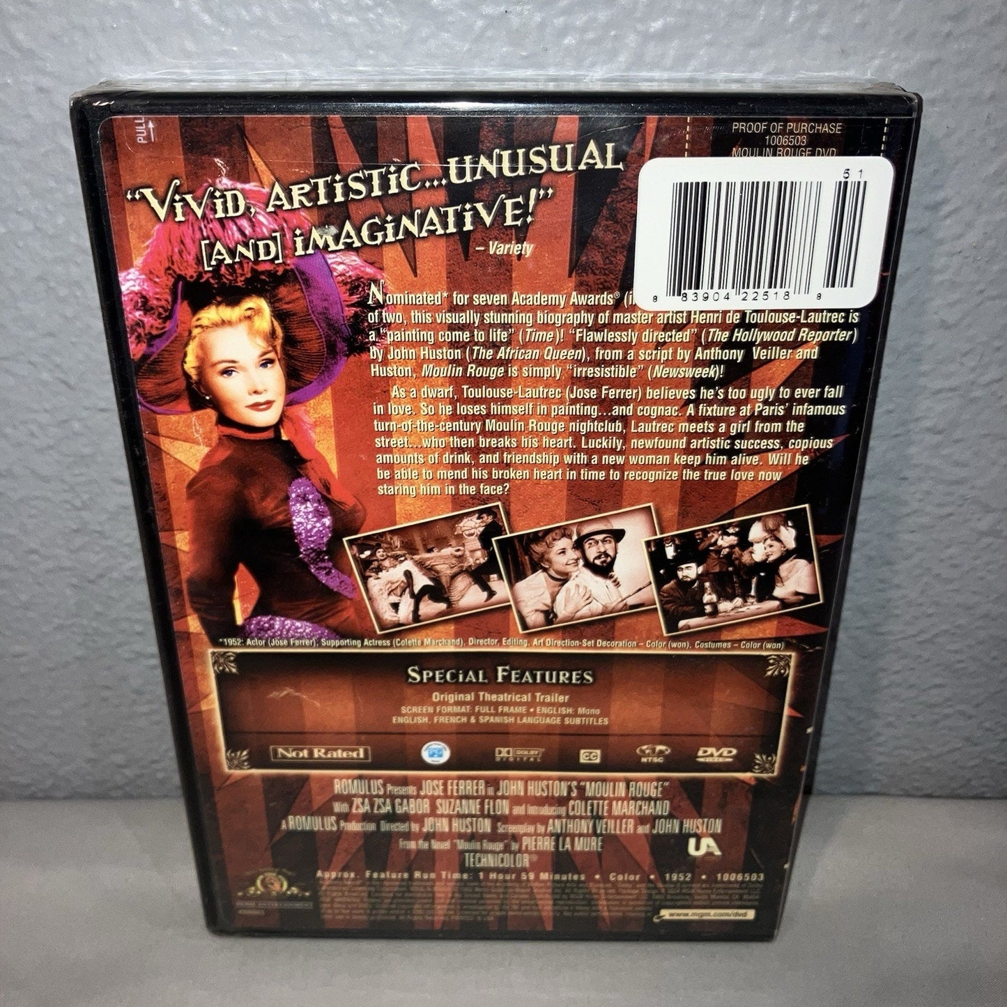 Dvd Sealed New Moulin Rouge Not Rated MGM Jose Ferrer John Huston Pierre La Mure