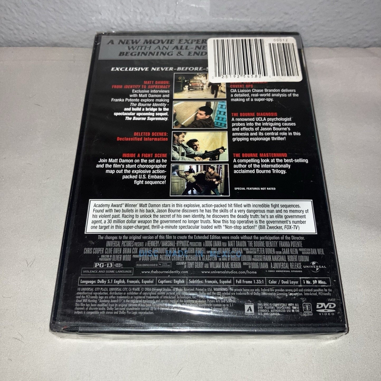 Dvd Sealed New Nwt The Bourne Identity Full Screen Extended Edition Matt Damon