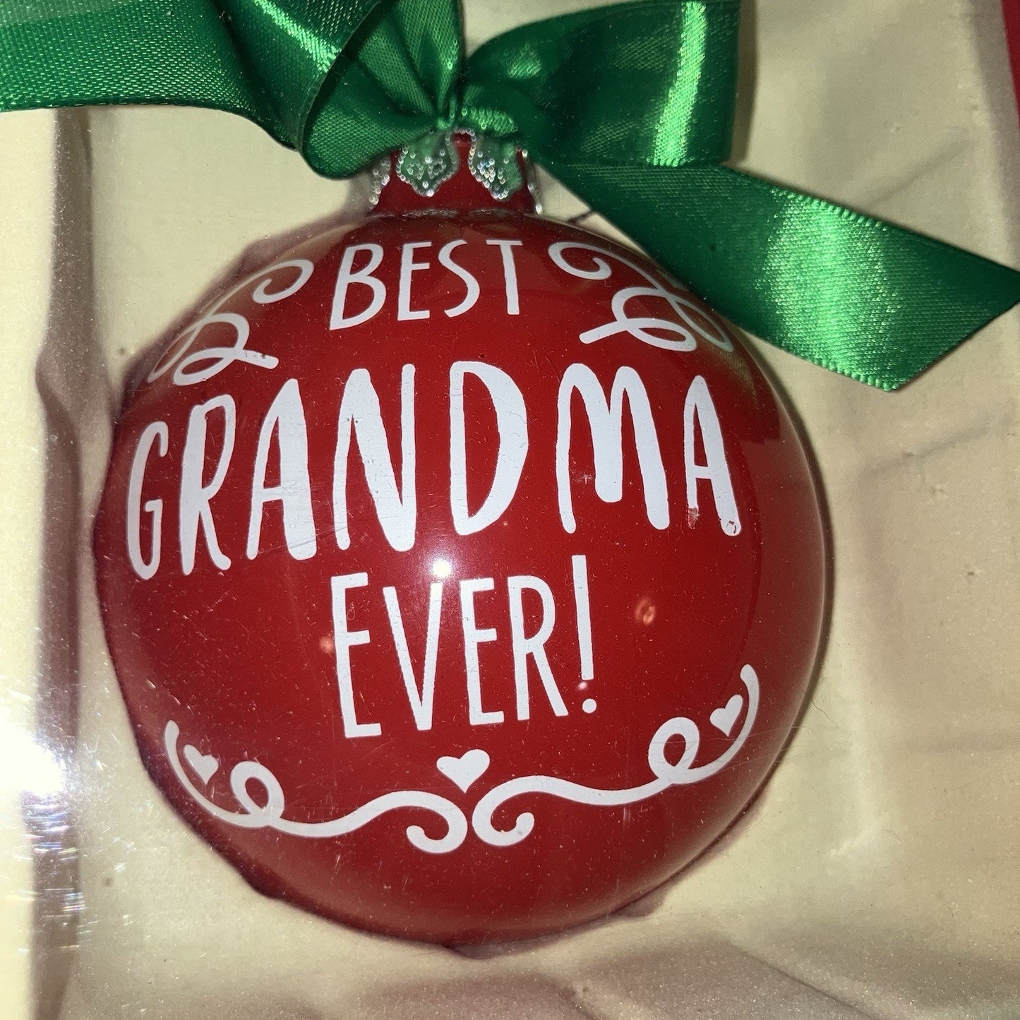 Dennis East International Best Grandma Ever Red Christmas Ornament Bulb Used