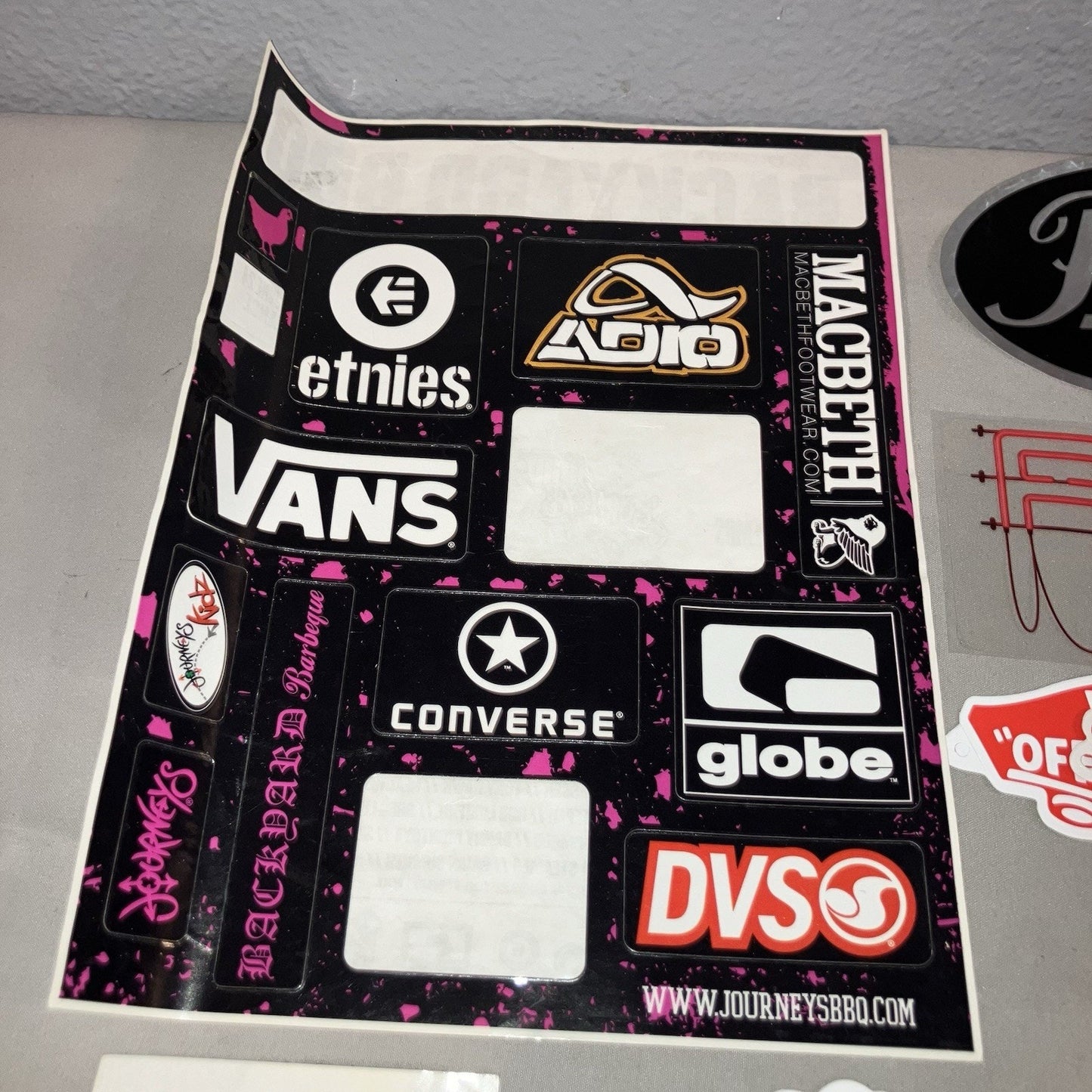 20+ Stickers Lot Skateboard Shoe Brands Vans Dvs Etnies Adio Converse Globe Axe