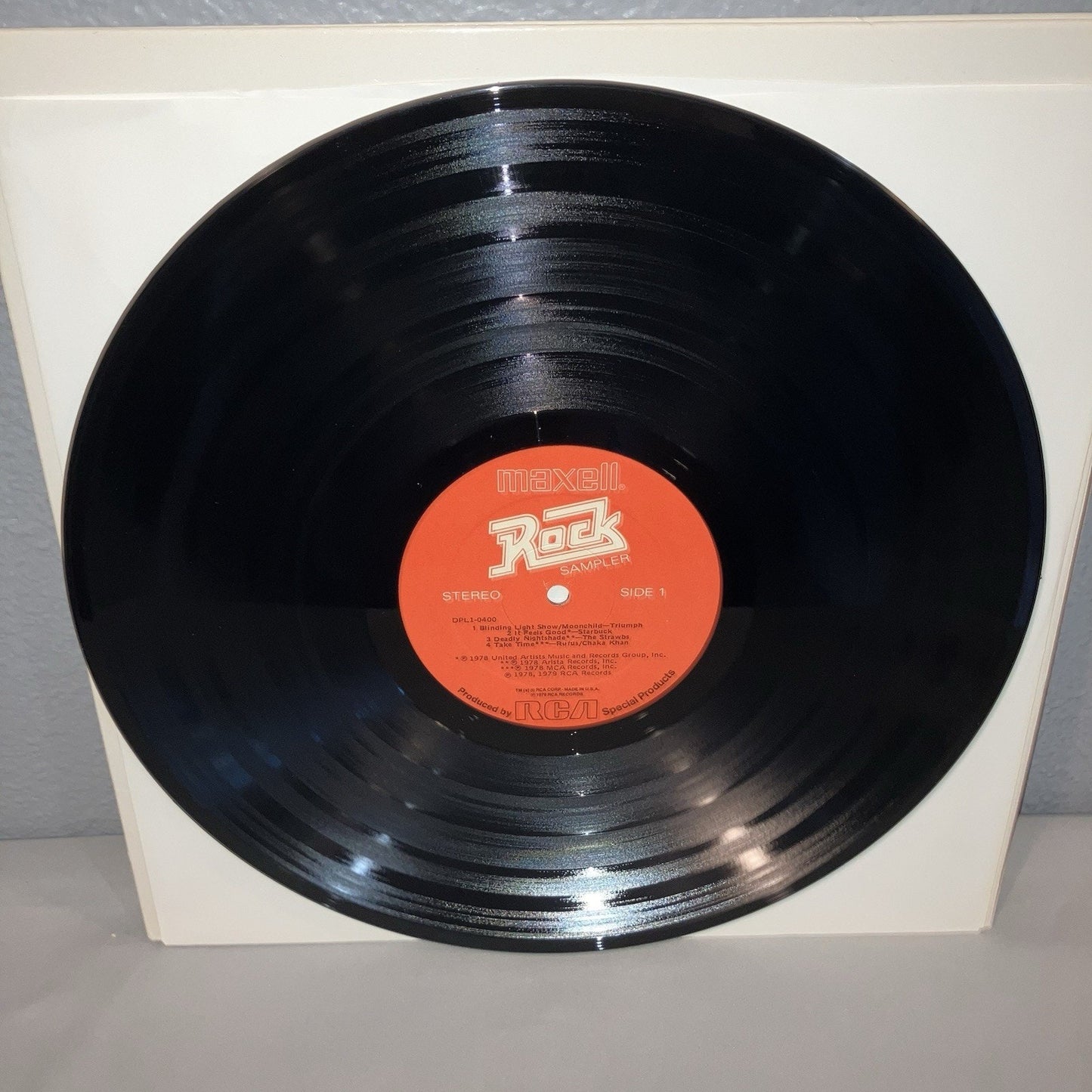 Vinyl Record Maxell Rock Sampler from 1979 LP Album Everything In Great Shape