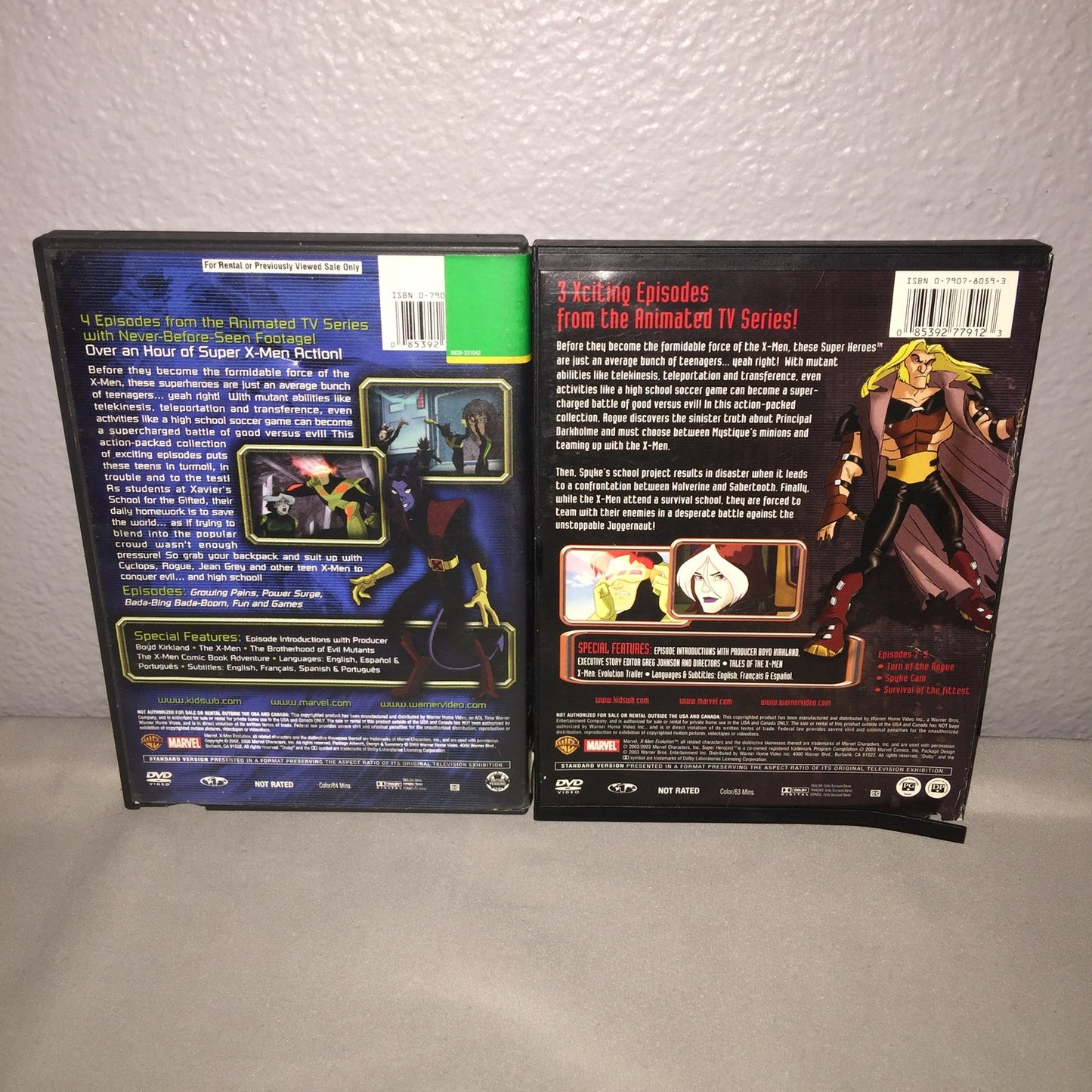 Dvd Used X-Men:Evolution X Marks The Spot / Mutants Rising Marvel Animation Lot