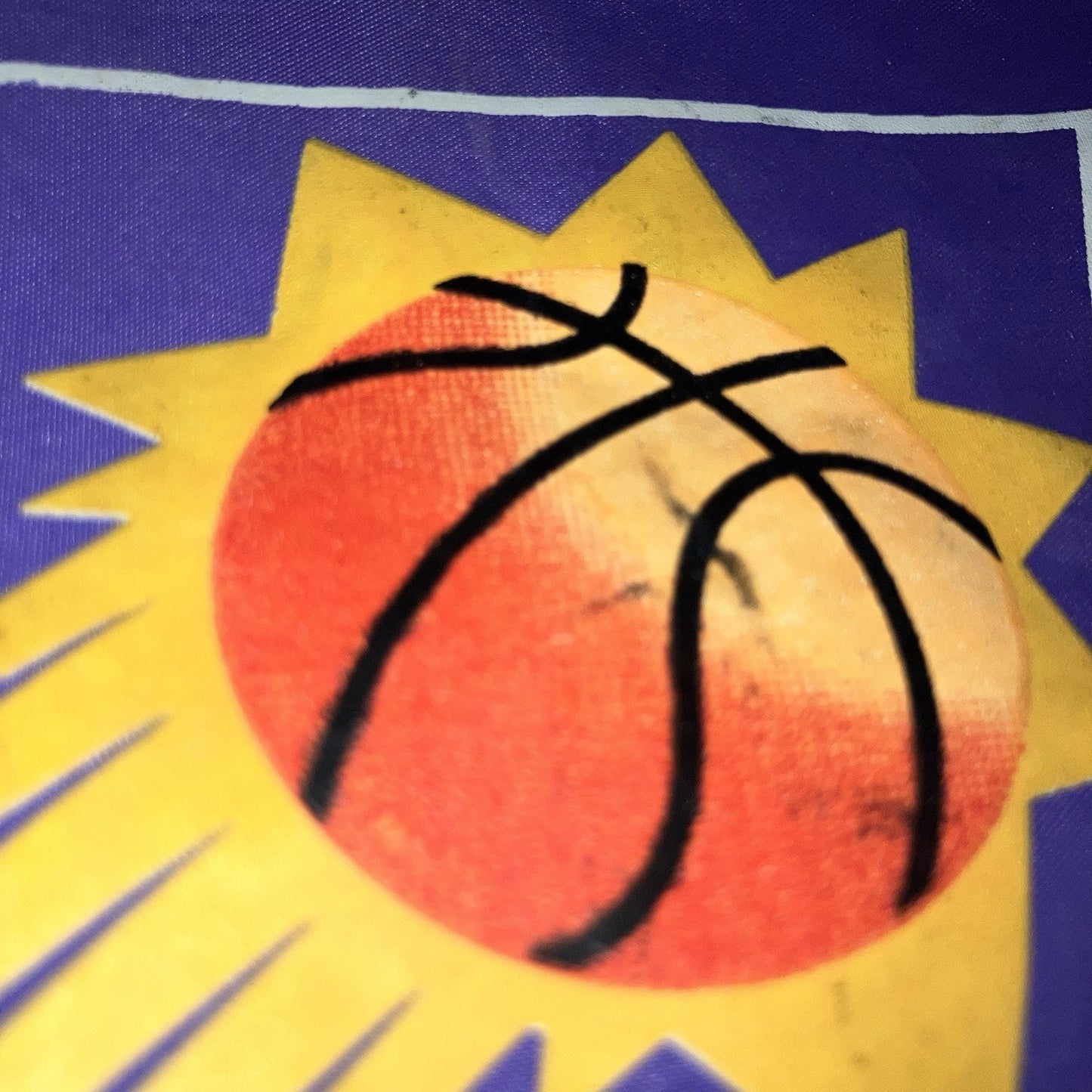 Vintage 90s Phoenix Suns NBA Purple Vinyl Insulated Roll Up Lunch Bag Box Pail