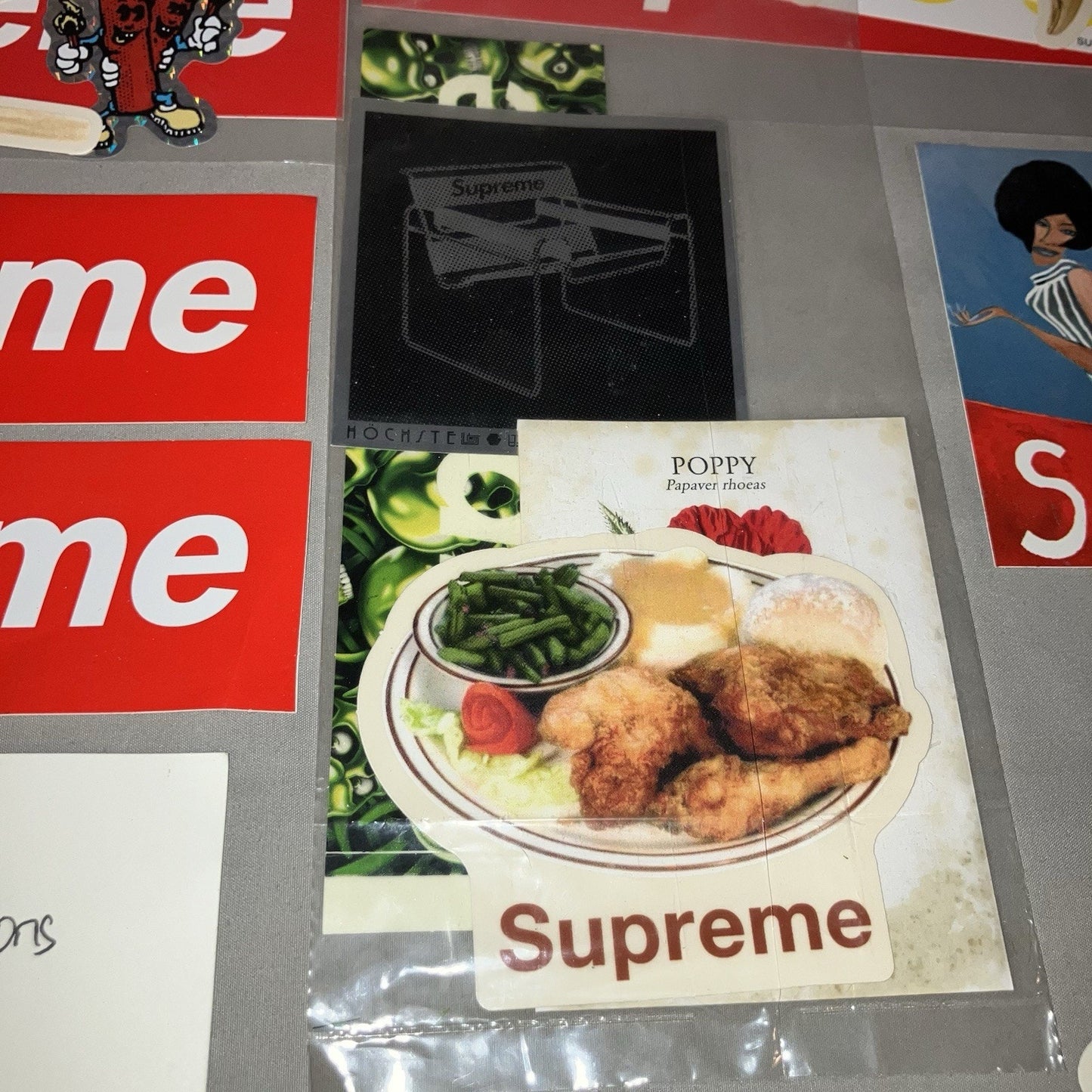 Supreme Sticker Collection Lot Liquid Skulls Box Logo Wu-tang Bible Poppy Seeds