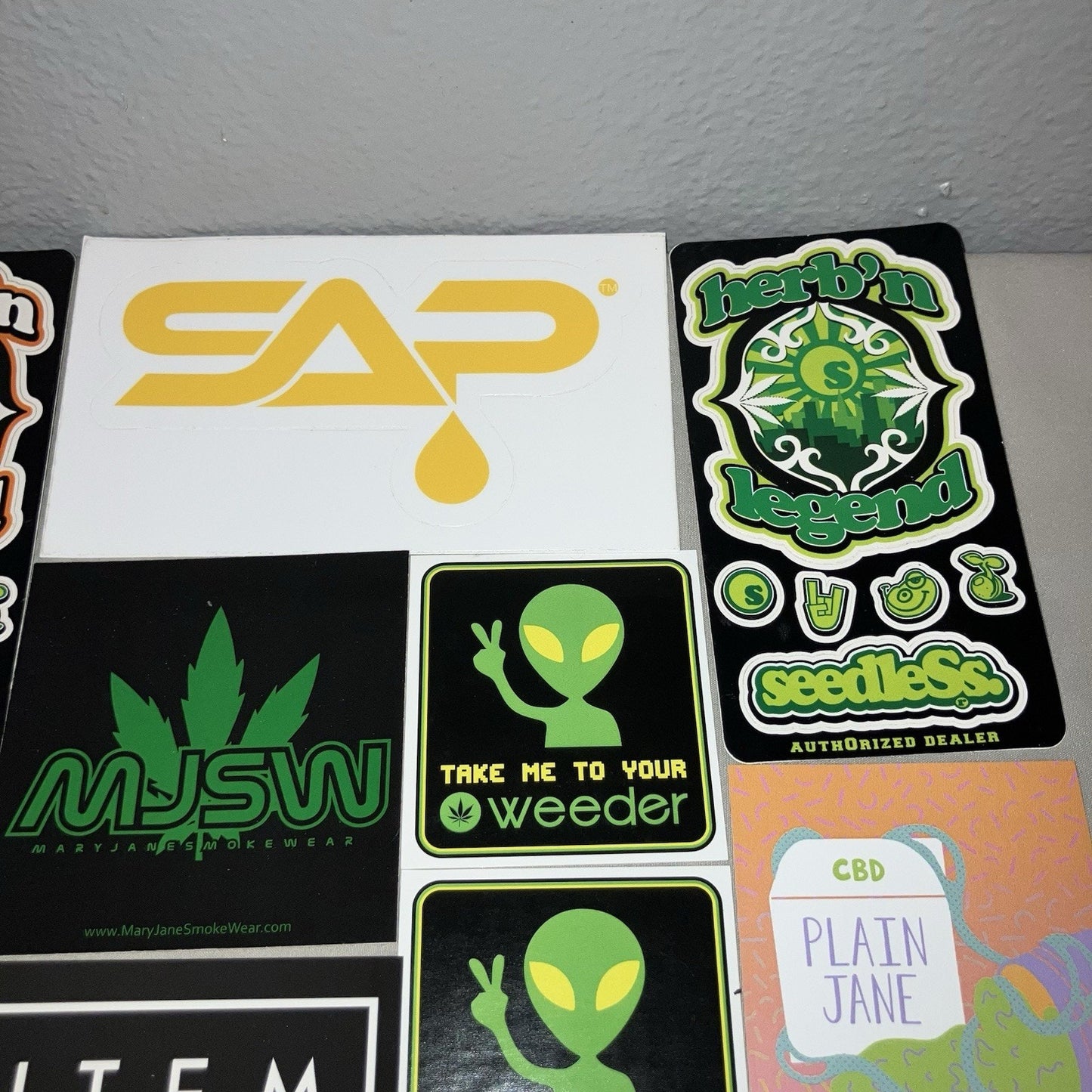 30 Sticker Lot Mmj 420 Brands Seedless Clothing Herbn Legend Dutchie Sap Cresco