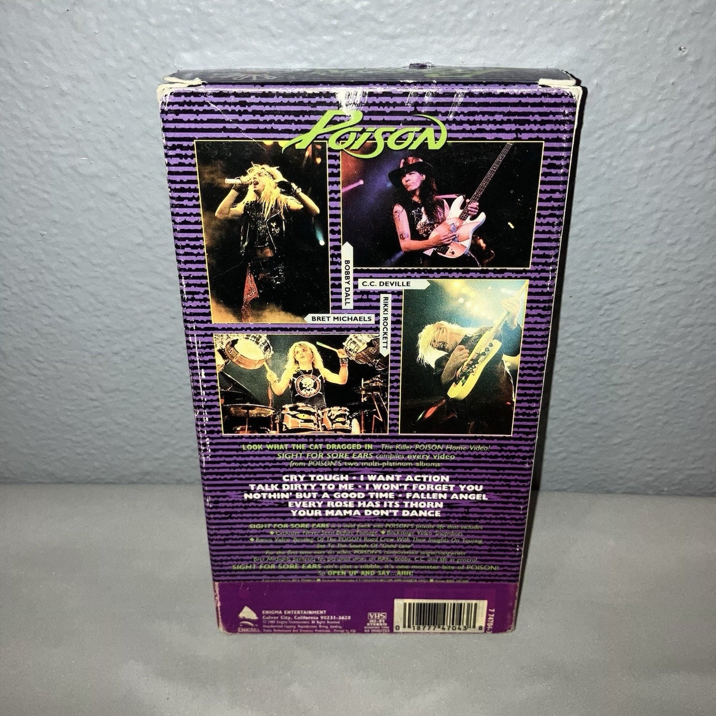 Vhs Used Poison Sight for Sore Ears 1989 Box Beat Up See Pics But Tape Works