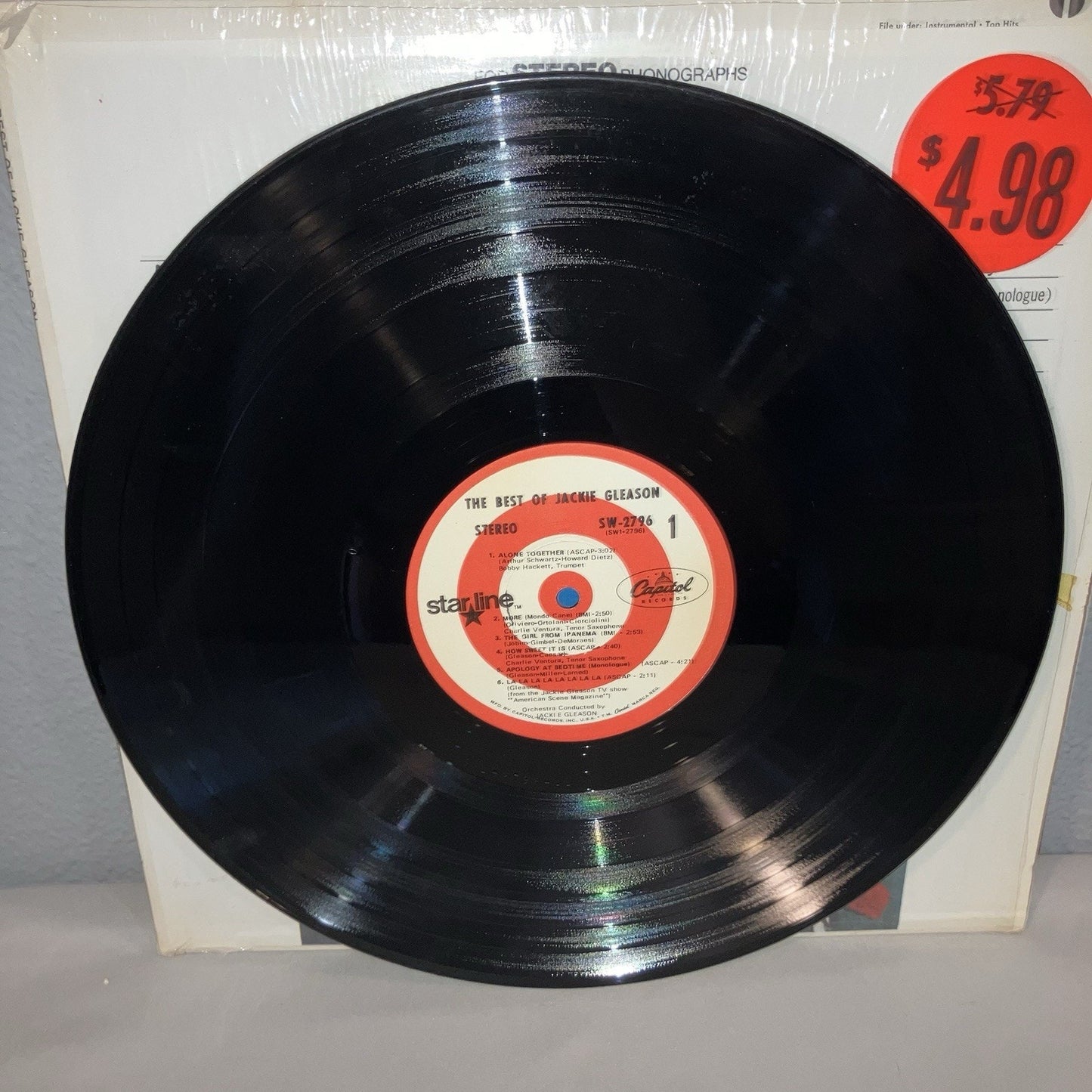 Vinyl Record Jackie Gleason The Best Of 1968 Comedy LP Capitol Used But Works