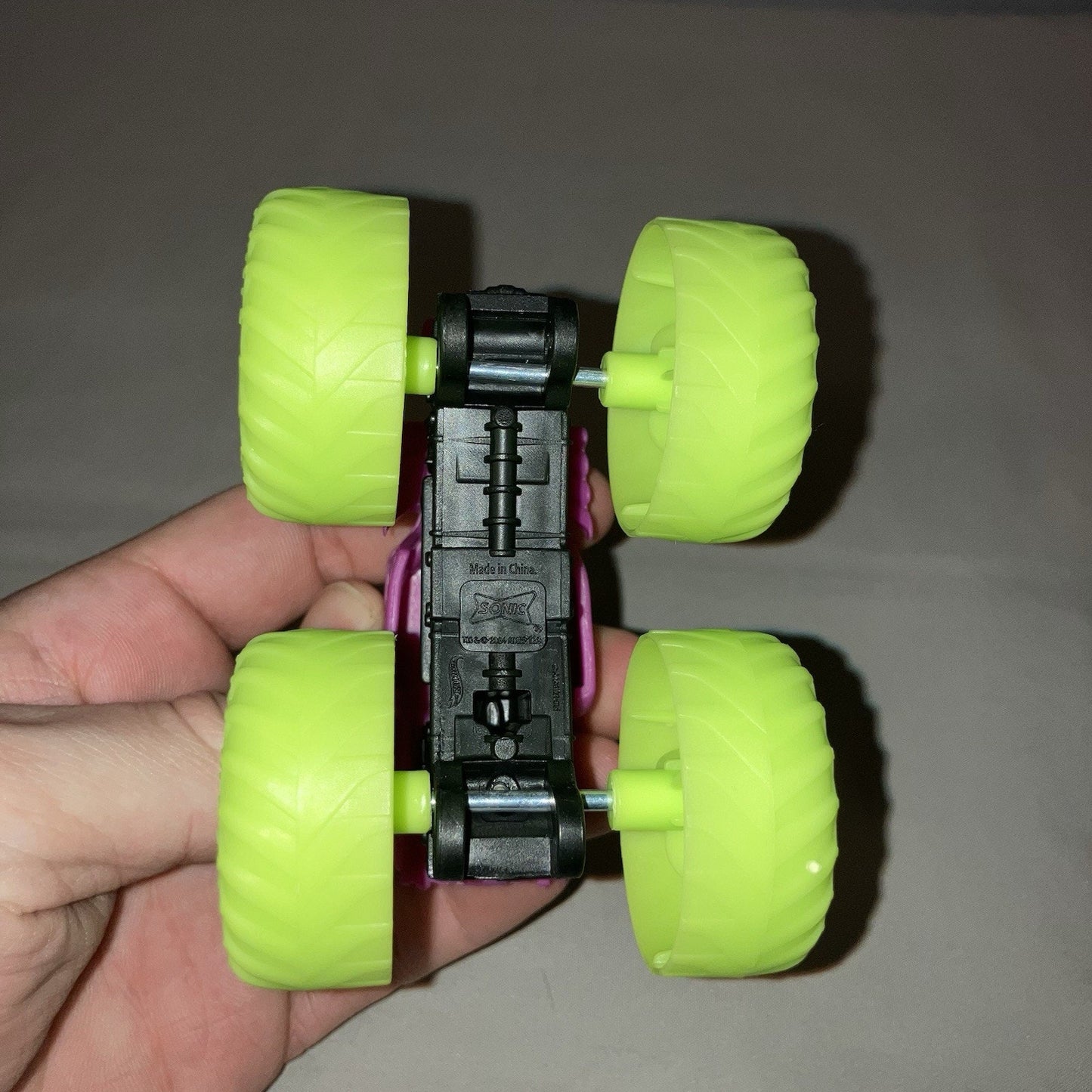 Pink Monster Truck Green Wheels Sonic Wacky Pack Meal FF Toy Maybe Grave Digger