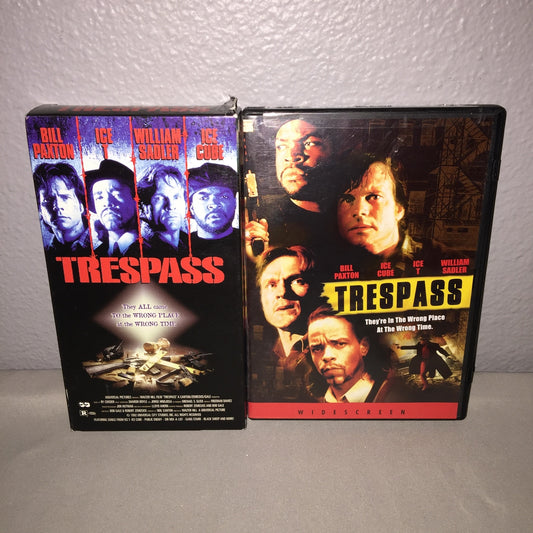 Dvd / Vhs Used Trespass Lot 1992 Starring Ice T / Ice Cube / Bill Paxton + More