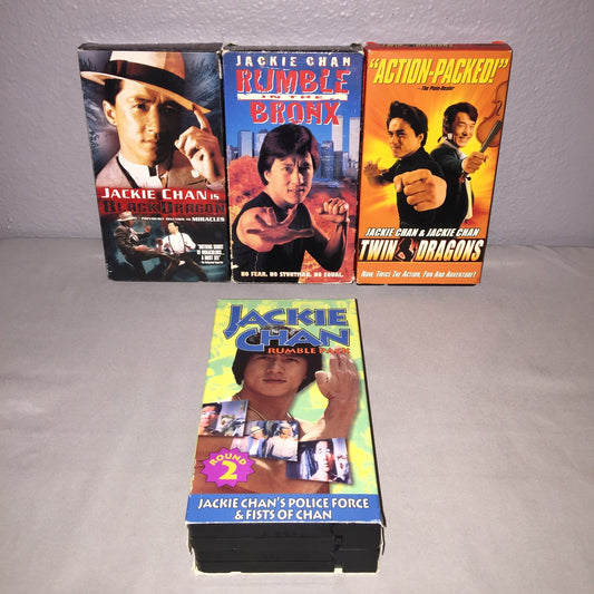 Vhs Used Jackie Chan Black Dragon / Rumble In The Bronx / Twin Dragons + 2 Pack