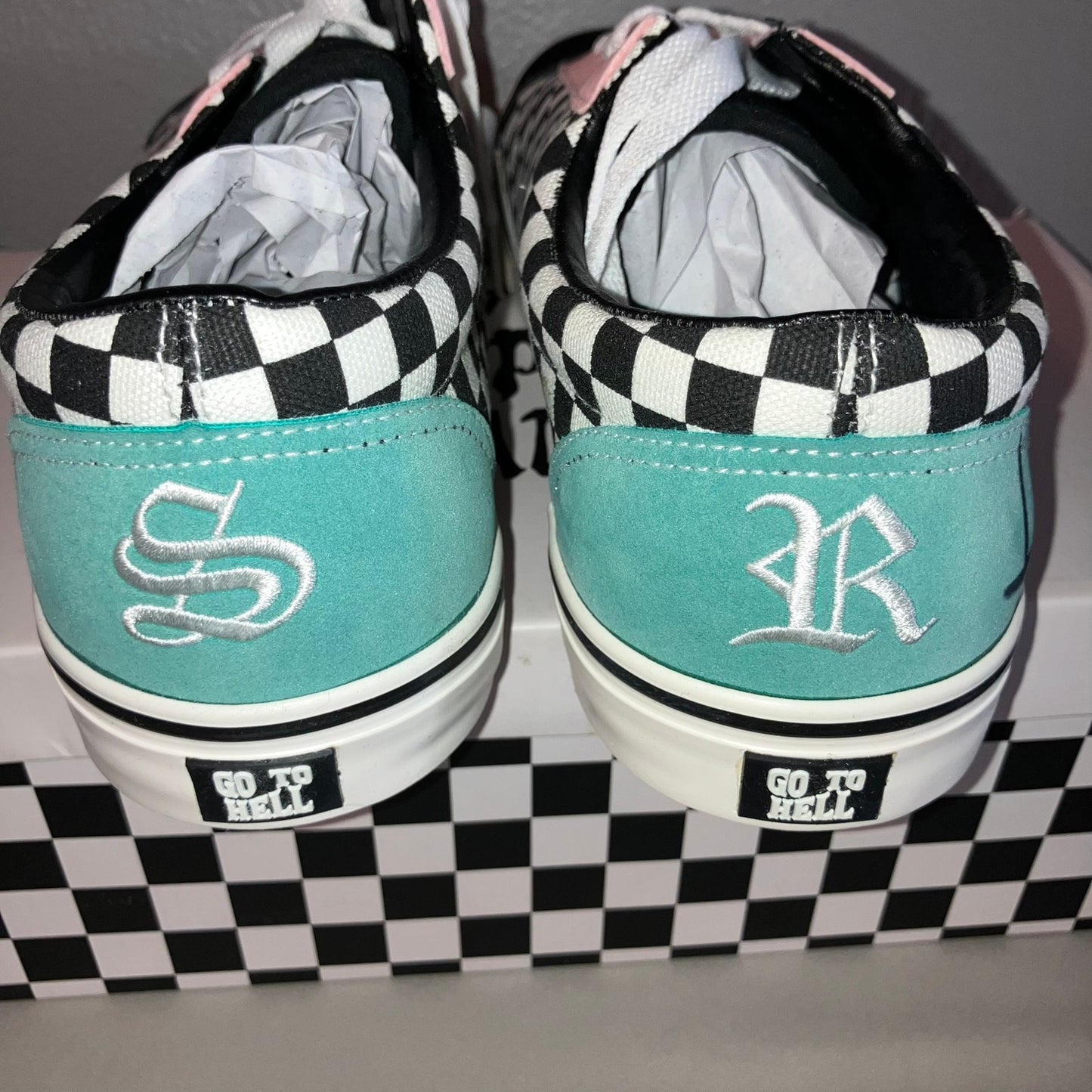 Signed Tyler Grosso Superrradical Checkered Shoes Euro 43 (10M USA) Autographed