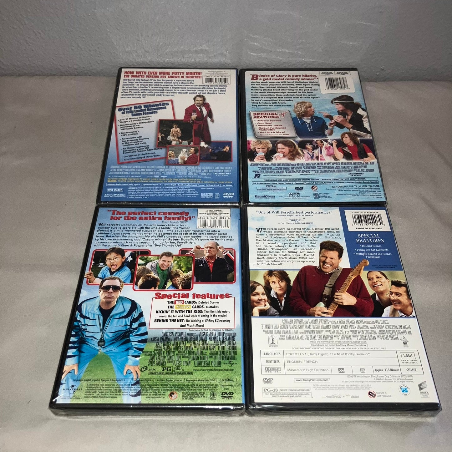 Sealed Anchorman / Blades Of Glory / Kicking & Screaming / Stranger Than Fiction