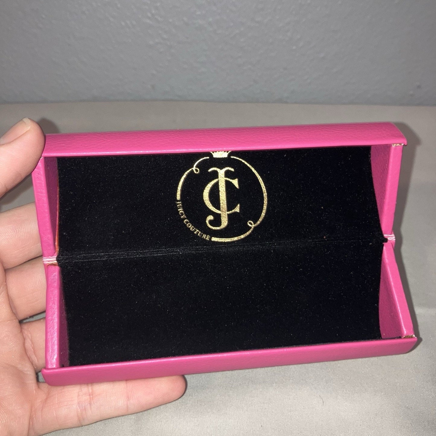 Juicy Couture Heart Shaped Glasses Case W Gold Silver Trim Used But Near Perfect