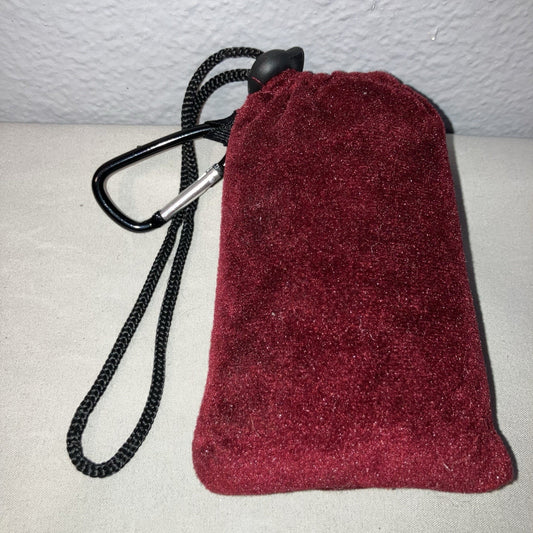 Small Red Velvet Padded Drawstring Pouch Great For Glass Pipes Or General Pieces