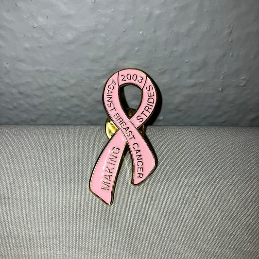 Breast Cancer Awareness 03 Making Strides Against Breast Cancer Pink Vintage Pin