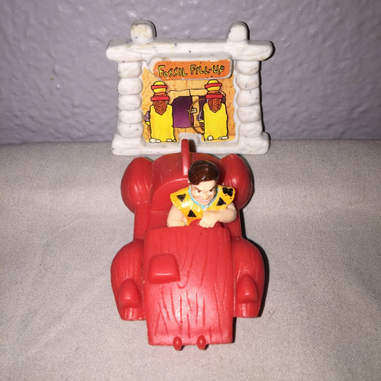 The Flintstones Fred Flintstone Driving Red Car Fossil Fill-up McDonald's FF Toy
