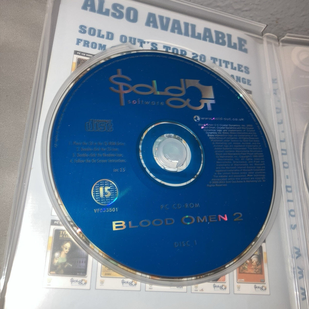 Pc Game Used Legacy of Kain Blood Omen 2 Windows 2002 *European Euro Version*