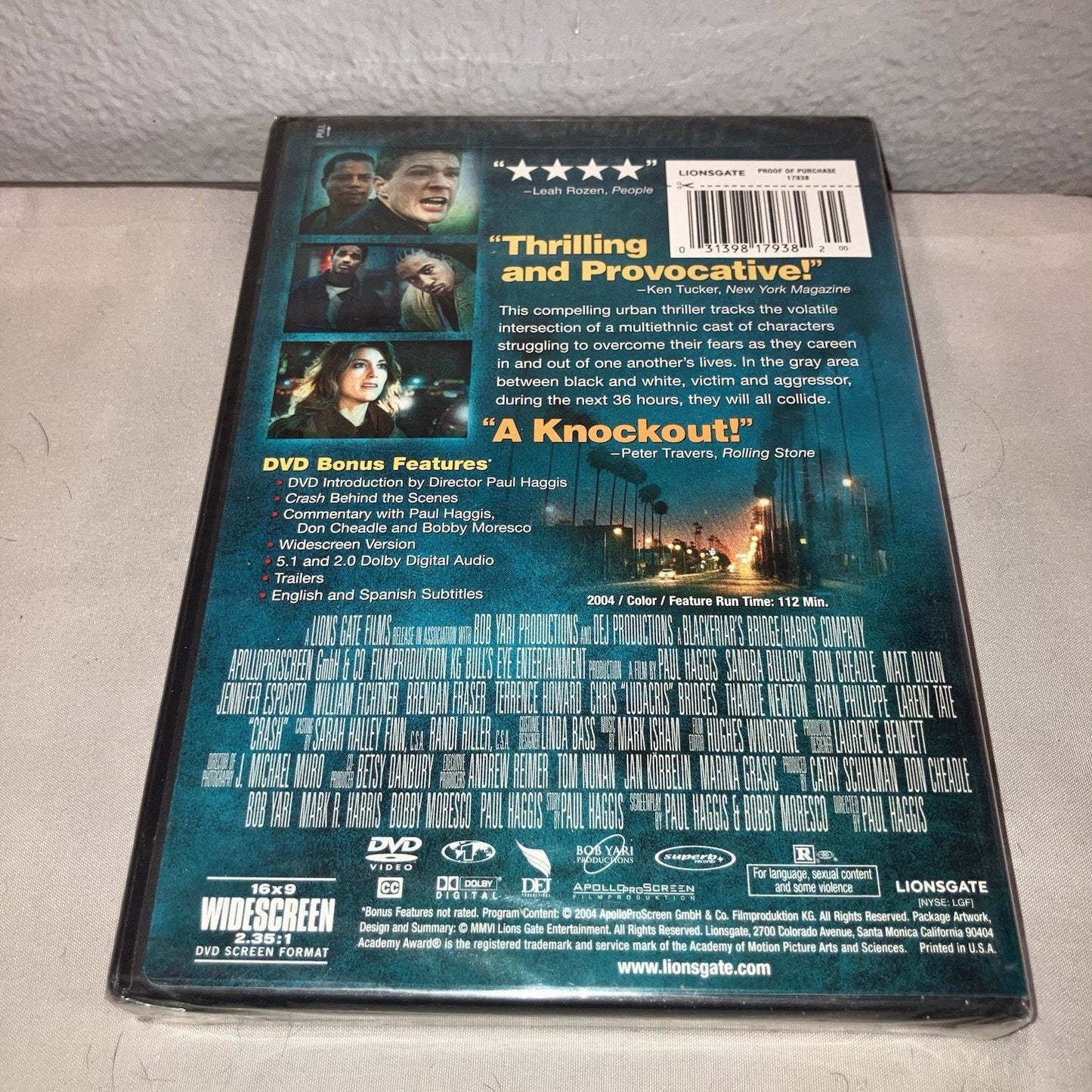 Dvd Sealed New Nwt Crash 2005 Widescreen Star Studded Cast / Bonus Features