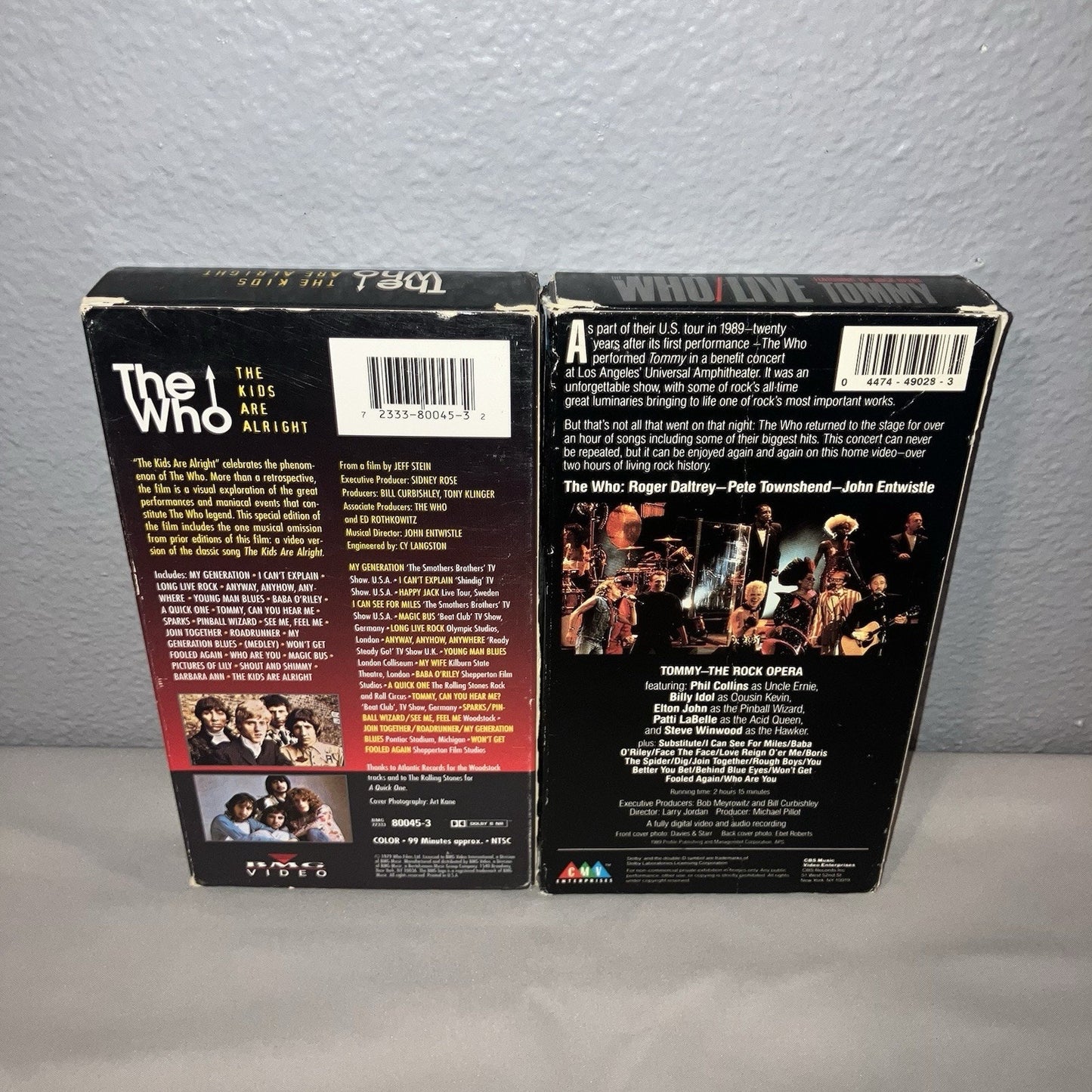 Vhs Used The Who The Kids are Alright Special Edition / Tommy Rock Opera Live