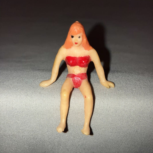 Toy Miniature Mini Edge Sitting Beach Ocean Woman Lady Bikini Bathing Suit Used