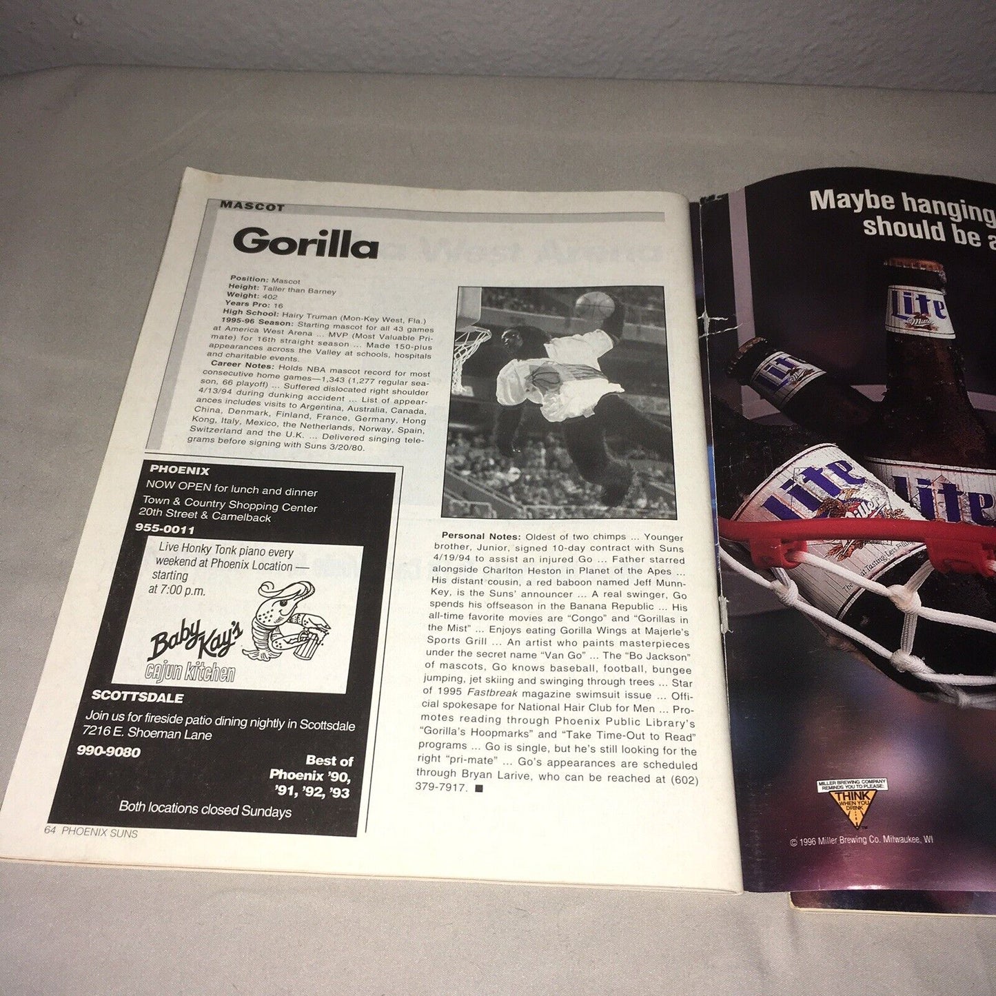 Phoenix Suns Hoop 90s NBA Program Lot Vintage Used Please See Info For Condition