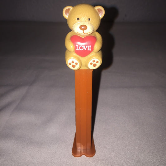 Love Heart Teddy Bear Collectible Pez Dispenser Valentine's VDay Used Good Shape