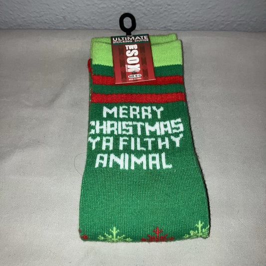 New Nwt Two Sox Merry Christmas You Filthy Animal Home Alone Xmas Socks Pair