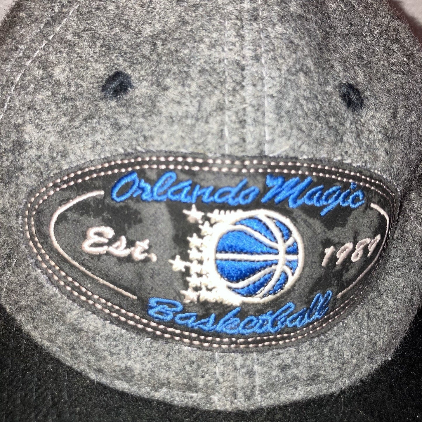 Orlando Magic Vintage Wool Hat Cap Sports Specialties Black Gray Strap Back Used