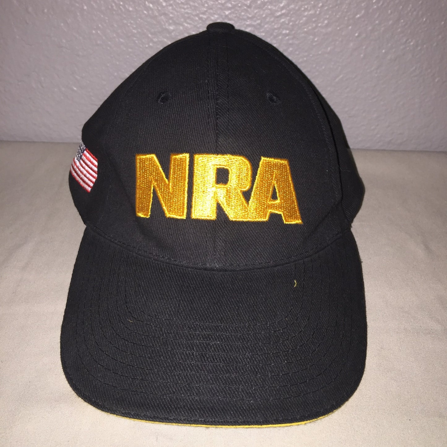 Nra Hat Bundle Lot Red Logo USA Brim / Yellow Logo Flag On Side + Desert Camo