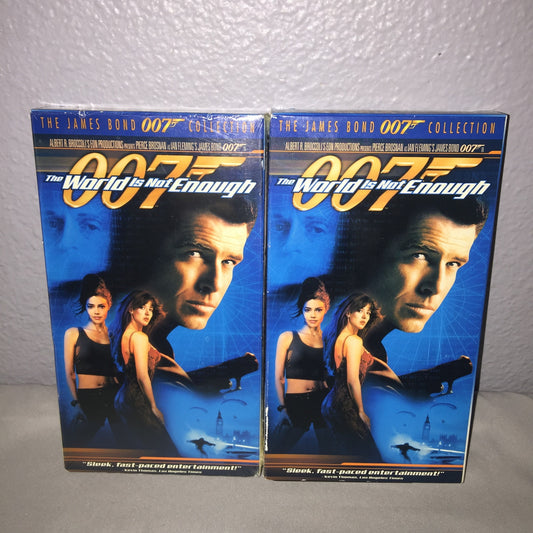 Vhs 1 Sealed / 1 Used James Bond The World Is Not Enough Tape Lot Pierce Brosnan