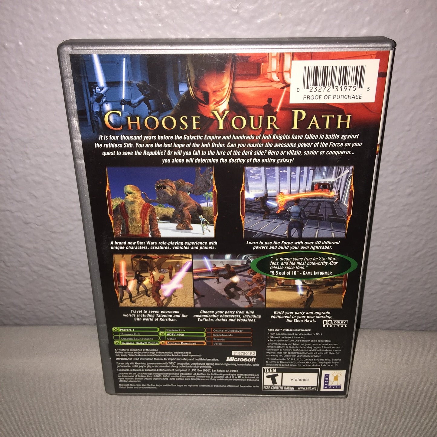 Xbox Star Wars Knights of the Old Republic / The Clone Wars / Tetris Tested Used