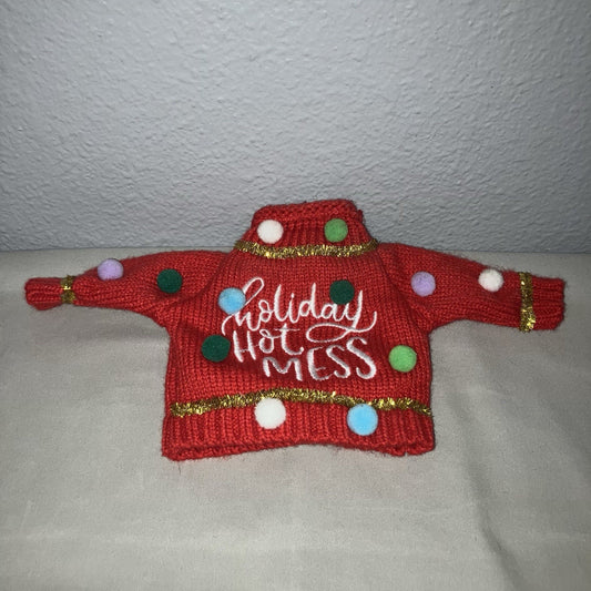 Design Clique Holiday Hot Mess Wine Bottle Sweater Cover Xmas Christmas Gift