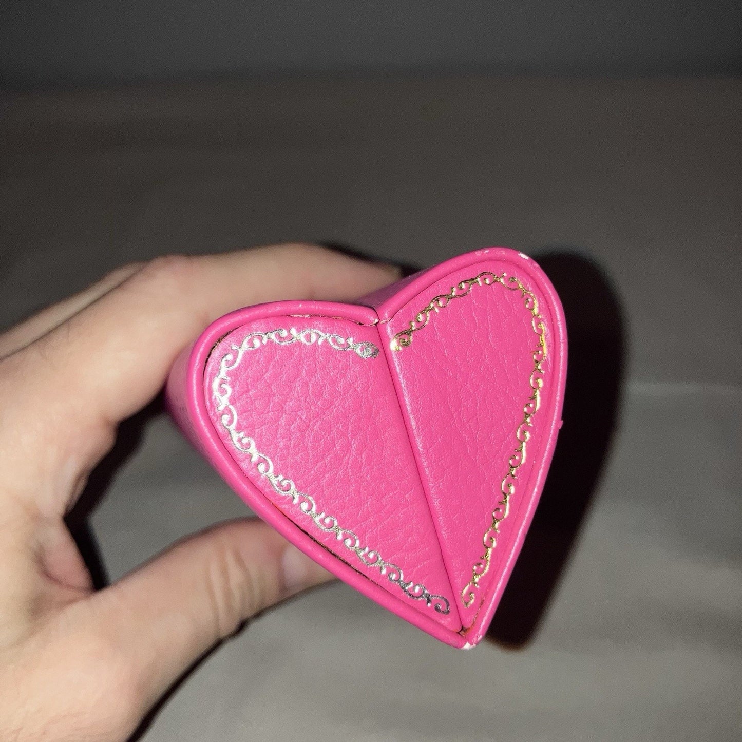 Juicy Couture Heart Shaped Glasses Case W Gold Silver Trim Used But Near Perfect