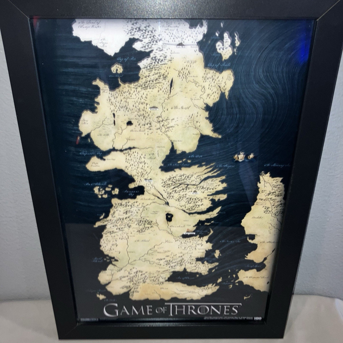 HBO Game Of Thrones Old World Westeros Map 20 x 14” 2015 Framed Print *NOT GLASS