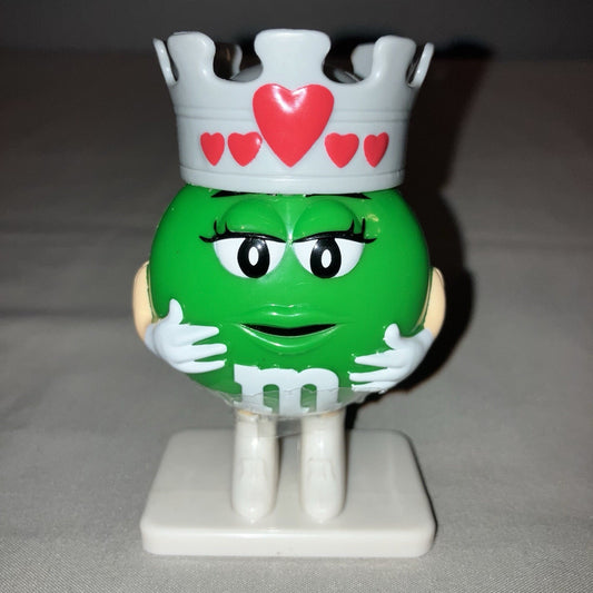 Vintage Valentines M&M Green Empty Hollow Figurine W Crown / Hearts Good Shape
