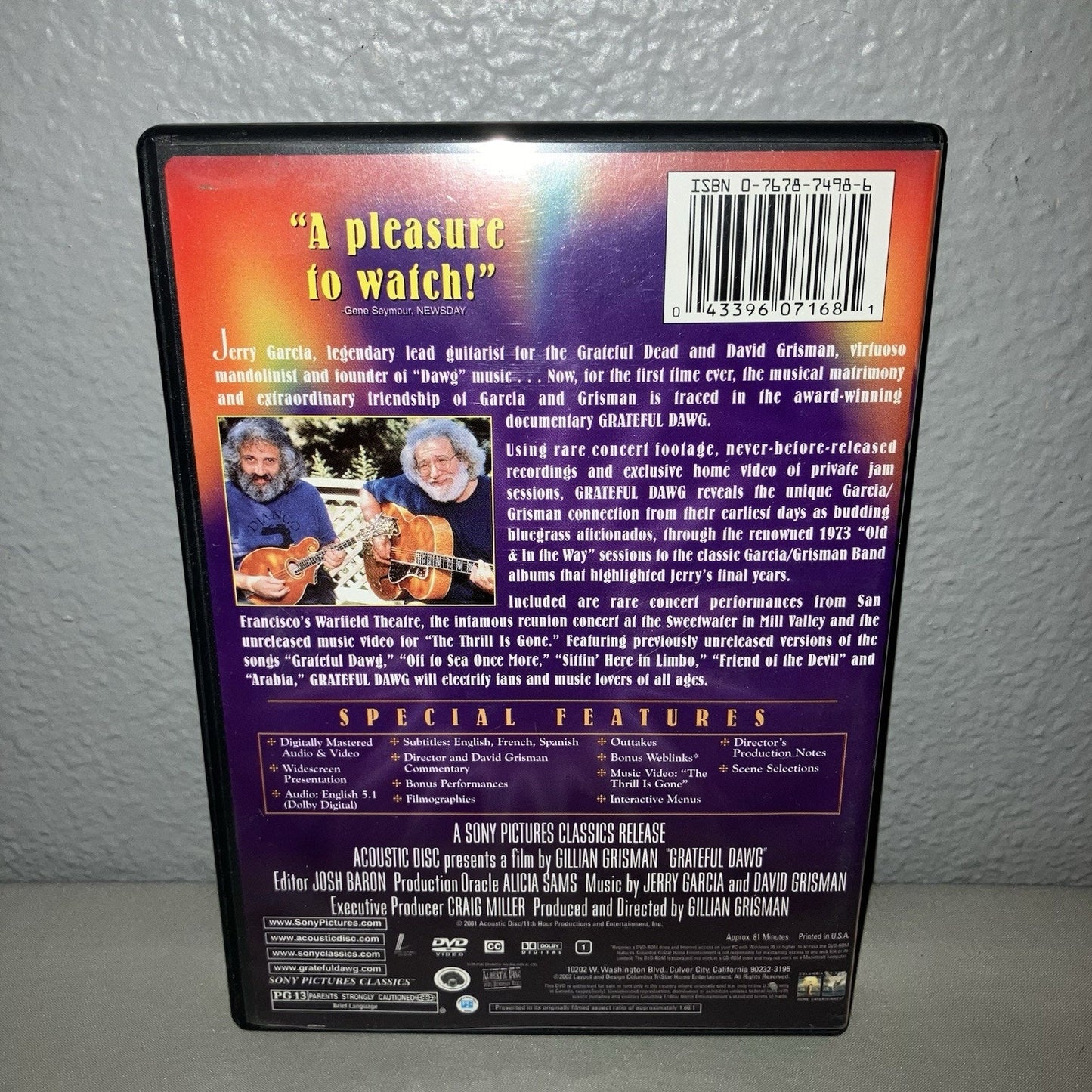 Dvd Used Grateful Dawg Grateful Dead Jerry Garcia David Grisman Dawg Music Video