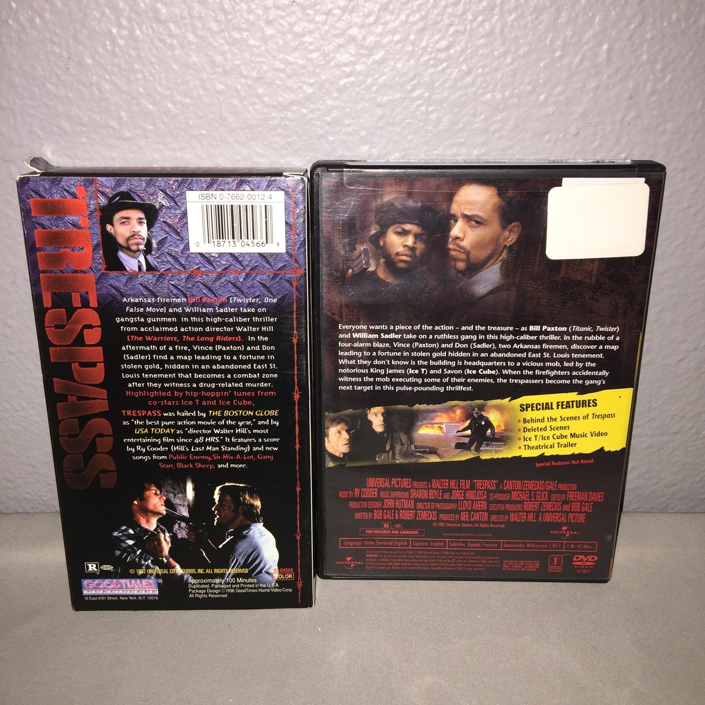 Dvd / Vhs Used Trespass Lot 1992 Starring Ice T / Ice Cube / Bill Paxton + More