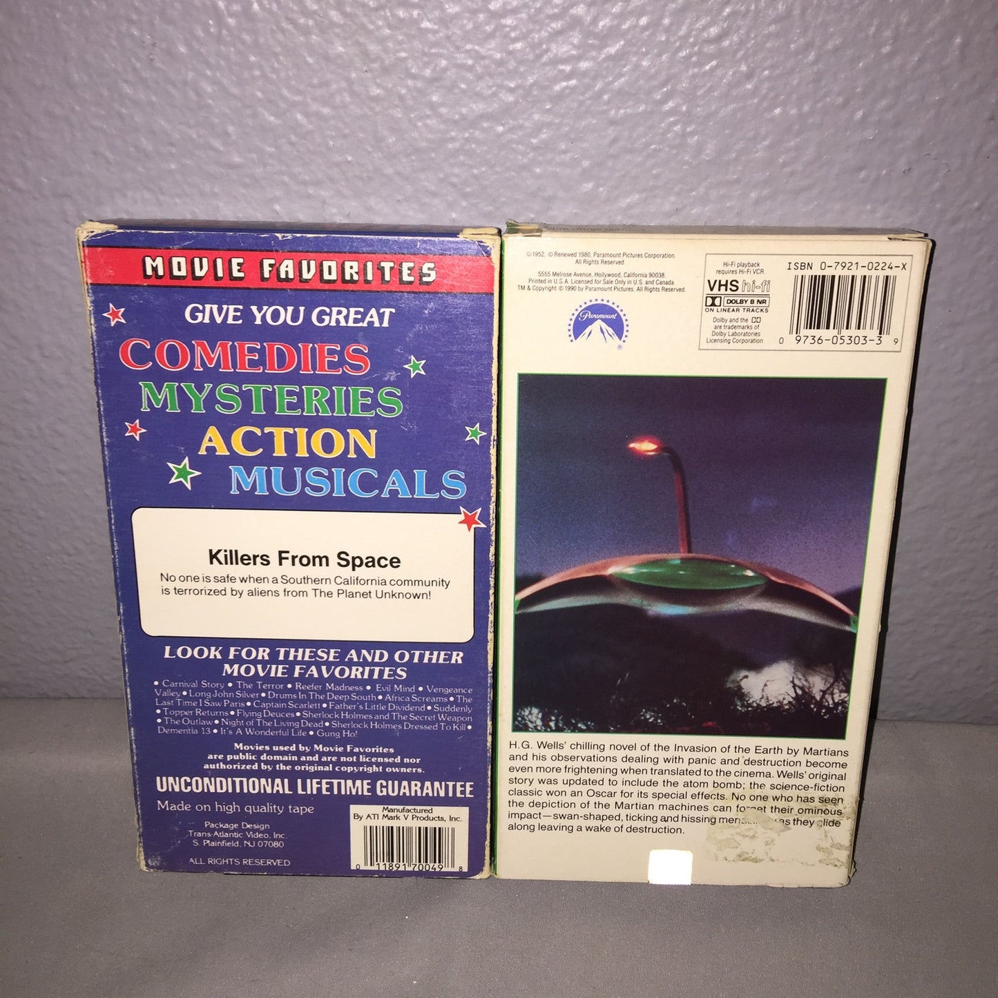 Vhs Used B&W 1950s 50s Killers From Space / The War Of The Worlds Tape Bundle