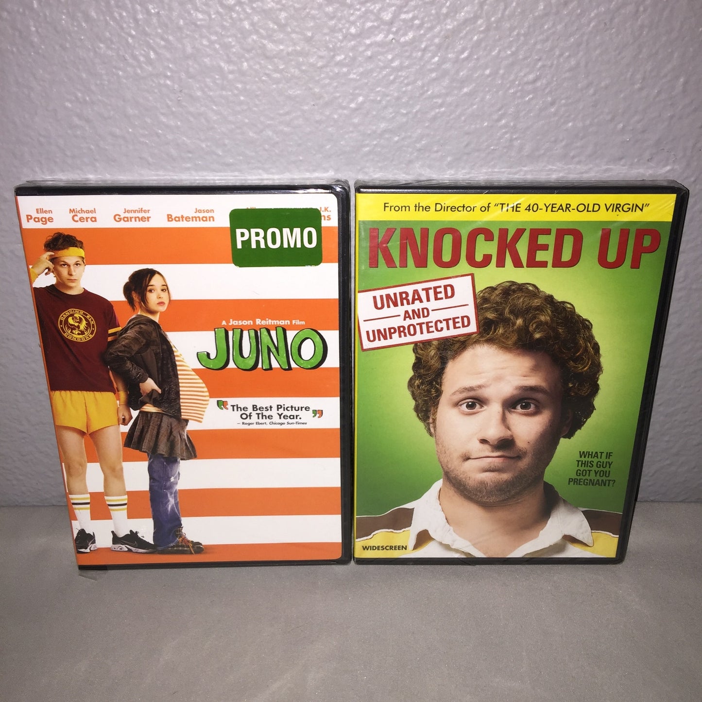 Dvd Sealed New Nwt Juno / Knocked Up Pregnancy Comedy Lot Ellen Page Seth Rogen