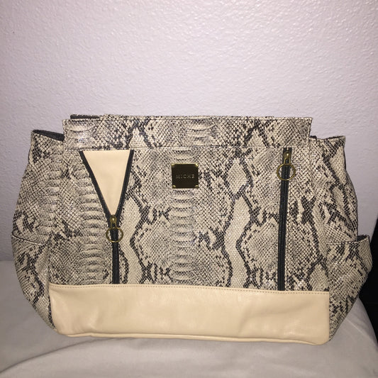 Miche Leslie Retired Faux Snakeskin Animal Print Full Size Tote Purse *Used Bag*