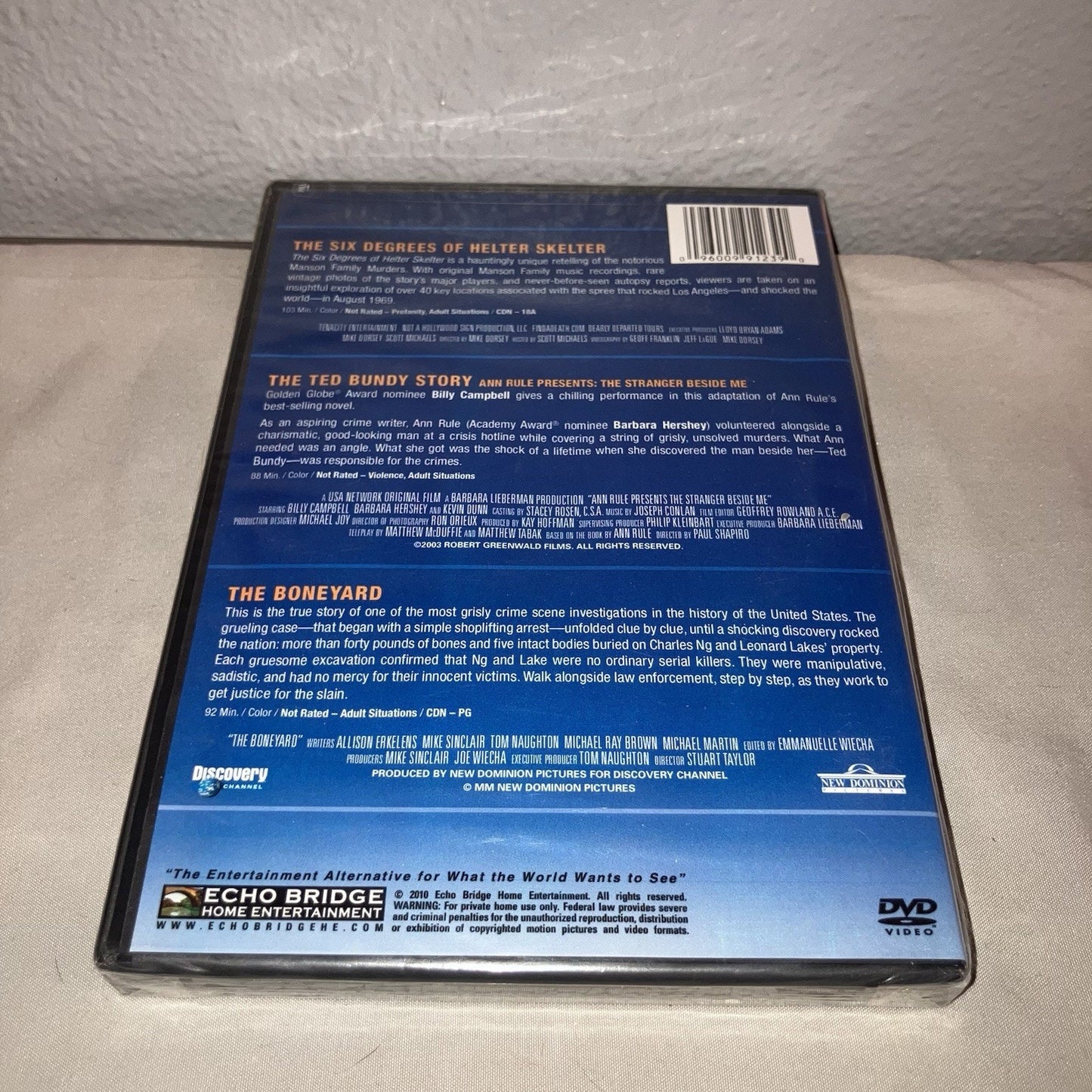 Dvd Sealed New Six Degrees of Helter Skelter / Stranger Beside Me / Boneyard