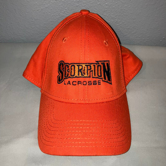 Scorpion Lacrosse Orange Ball Cap Hat 2012 New Era Small - Medium 39Thirty *Used