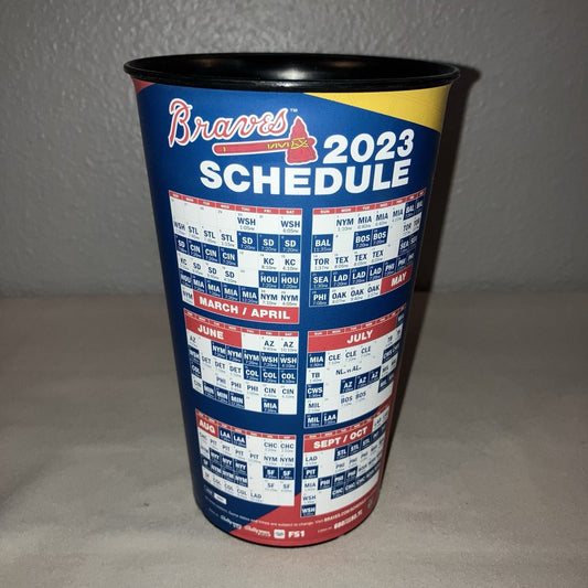 Atlanta Braves Baseball MLB 2023 Schedule Stadium 32oz Souvenir Cup Major League