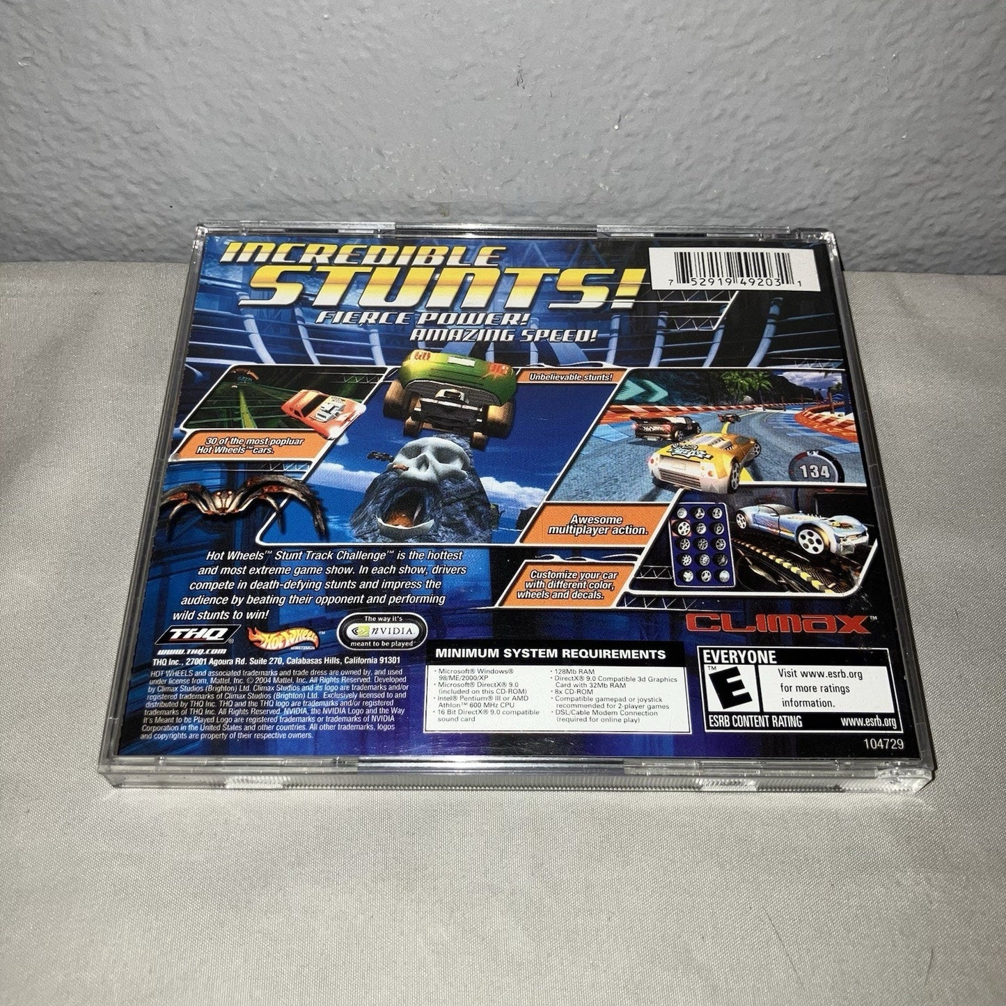 Pc Game Used Hot Wheels Stunt Track Challenge Windows Mattel Computer Game 2004