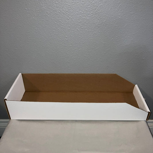 100 Pack S-2720 Uline White Corrugated Parts Bin 8 x 24 x 4.5" Great Storage Bin